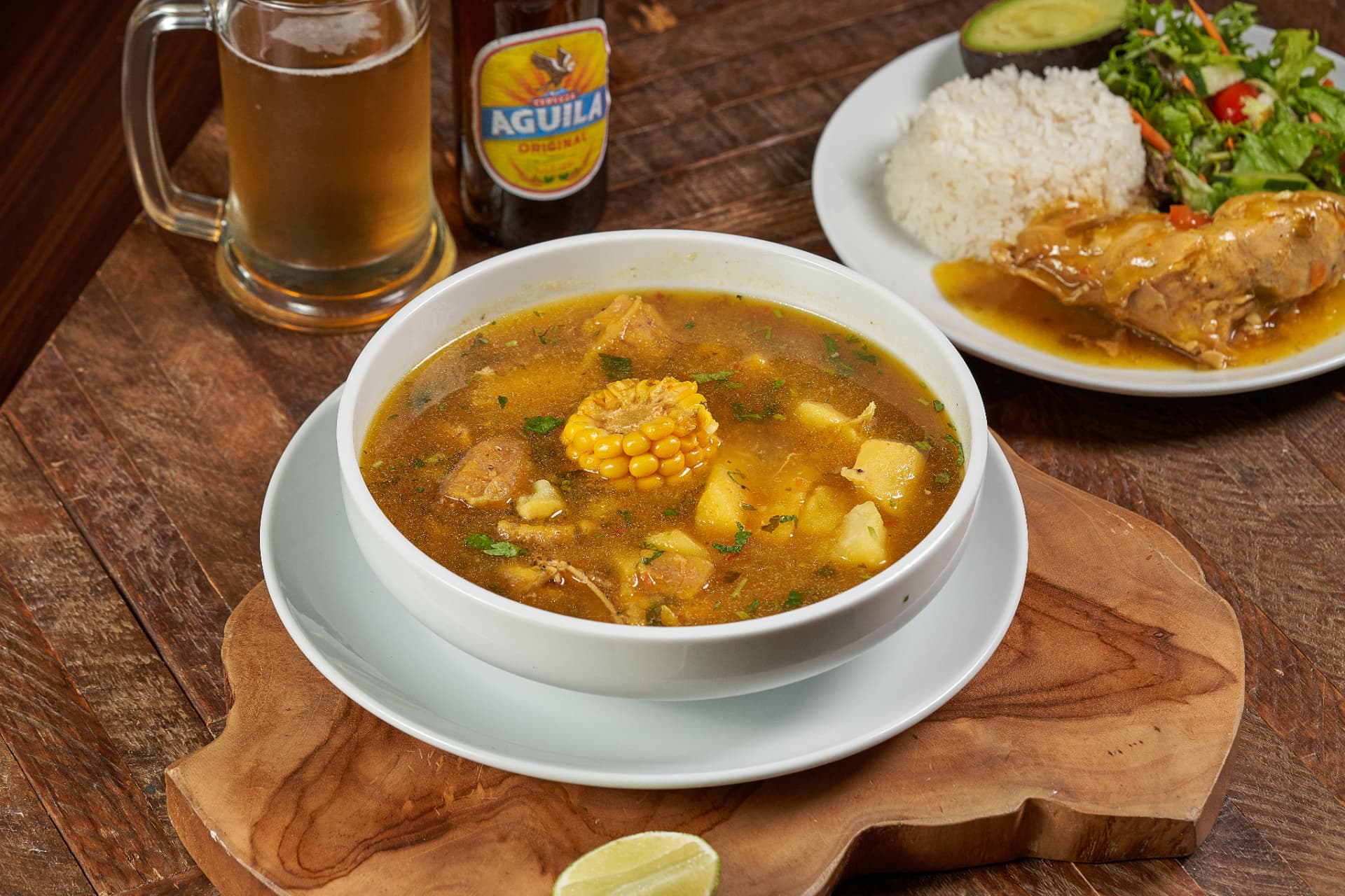 Sancocho de gallina with plantains and potatoes